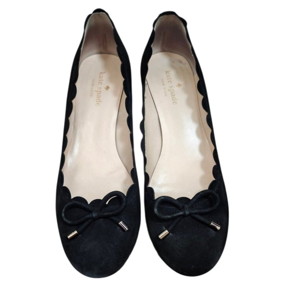 kate spade new york Women's Yasmin Scalloped Block Heel Pumps Suede Size 9 M - Picture 4 of 10